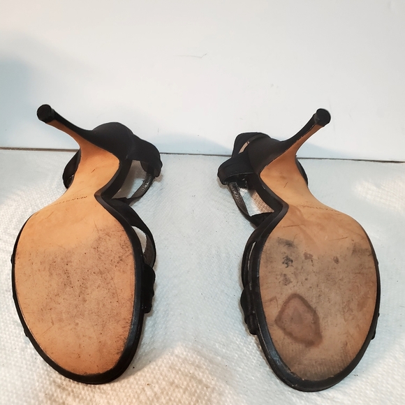 Max Studio Black Satin Strappy Heels . SIZE 7. - Picture 4 of 5